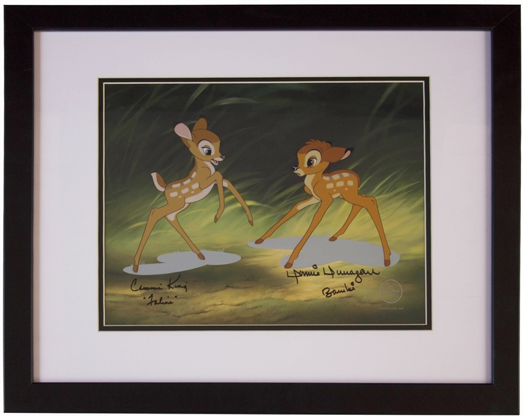 Disney Limited Edition Sericel of ''Bambi and Faline'' -- Signed by the Actors Who Voiced Bambi and Faline From the Original ''Bambi'' Film